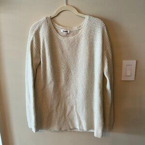 White BB Dakota Waffle-Knit Sweater